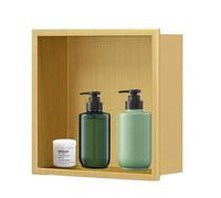 LYXXW 304 Stainless Steel Shower Niche Wall Mounted Built-In Bathroom Shelves Wall Insert Bathroom Shelf Shampoo Wall Niche Insert Product Storage Lightweight and Waterproof,Gold