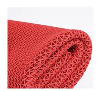 LYXXW Non-Slip S-Shaped Drainage Floor Mat, 0.22'' Thick Anti Fatigue Floor Matting, Commercial Mesh Hollow Mats, Versatile Heavy Duty Rugs for Pool Bath Shower,Red,0.9x3m/3x10FT