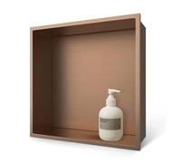 LYXXW Stainless Steel Wall Niche Rimless Shower Shelf Shower Niche Wall Insert Tileable, Bathroom Niche With Recessed Shelf for Bathroom Soap Bottles Toiletries,Brass