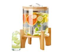LYXXW Unbreakable Glass Drink Dispenser, Water Dispenser with Stand and Faucet, Lemonade Juice Dispenser, For Weddings, Parties, Hot or Cold Drinks, Ice Water,10L
