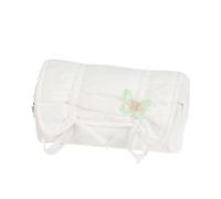 LYXYGMV 2 PCS Canvas Pencil Case with Ballet Bow Design Large Capacity Student Stationery Storage Box Rope for School Supplies Office Storage(White)