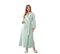 LYXYGMV Autumn Winter Couple Sleepwear Long Robe Home Dress Thicken Flannel Bathrobe Kimono Gown Loose Warm Coral Fleece Nightwear For home and travel(Green Women Robe,3XL)