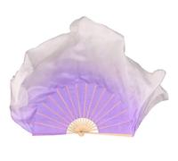 LYXYGMV Dance Fan Real Silk 86cm Gradient Folding Veil Hand Paint Bellydance Folk Square Dancer Show Props for Party Stage Performance(Color 19,1pcs Right 1pcs Left)