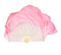 LYXYGMV Dance Fan Real Silk 86cm Gradient Folding Veil Hand Paint Bellydance Folk Square Dancer Show Props for Party Stage Performance(Color 1,1pcs Right 1pcs Left)