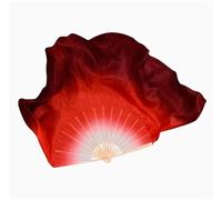 LYXYGMV Dance Fan Real Silk 86cm Gradient Folding Veil Hand Paint Bellydance Folk Square Dancer Show Props for Party Stage Performance(Color 18,2pcs Right Hand)