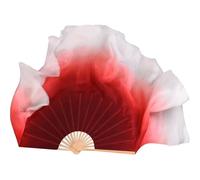 LYXYGMV Dance Fan Real Silk 86cm Gradient Folding Veil Hand Paint Bellydance Folk Square Dancer Show Props for Party Stage Performance(Color 21,1pcs Right 1pcs Left)