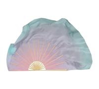 LYXYGMV Dance Fan Real Silk 86cm Gradient Folding Veil Hand Paint Bellydance Folk Square Dancer Show Props for Party Stage Performance(Color 23,1pcs Right 1pcs Left)