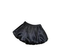LYXYGMV High Waist A- Line Flower Bud Skirt Women's Summer Satin Mini Spicy Girl Puffy Short Pants for Casual Daily(Black,XL)