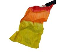 LYXYGMV Pair/2pcs Belly Dancing Fan Veils Fire-Color Gradient BellyDance Practice Long Props (1L+1R) 3 sizes for Party Stage Performance(Color 2,150CM)