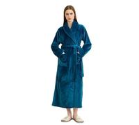 LYXYGMV Plus Size Thicken Flannel Long Robe Loungewear Autumn Winter Coral Fleece Sleepwear Home Dress Loose Bathrobe Nightwear For home and travel(Women green,3XL)