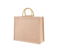 LYXYGMV Portable Burlap Jute Tote Shopping Bag Vintage Reusable Grocery Bag With Handle Diy Handbag Gift Bag Ladies Big Size Beach Bags For Travel Shopping Pool(Small)