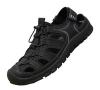 LYXYGMV Sandals Men's Tide Summer Leather Toe Cap Outdoor Leisure Sports Hollow Beach Shoes Handmade Mesh Men For Outdoor Hiking, Beach Holidays(SKY BLUE,38)