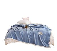 LYXYGMV Thiened Coral Fce Flannel Blanket For Student Dormi Bed Single Person Mattr Cover Summer Use Warm Modern Sle for Couch, Sofa, Armchairs(Sky blue,150cmx200cm)