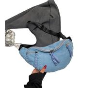 LYXYGMV Washed Denim Single-shoulder Bag For Women Chest Bag Summer Dumpling Crossbody Bag Daily Hobo Bags Large Capacity Handbags (SKY BLUE)