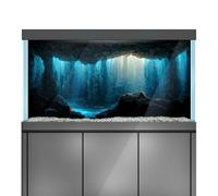 LYYAB Aquarium Background Stickers - Cave Underwater Rock- Fish Tank Reptile Terrarium Decor Poster (75 x 50 cm / (29.5 x 19.6 inches))