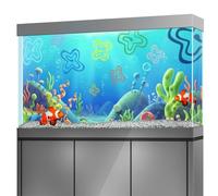 LYYAB Aquarium Background Stickers for 25-40 Gallon Tanks, Cartoon Underwater Self-Adhesive Fish Tank Reptile Terrarium Decor Poster (40 x 20inches / (100 x 50 cm))