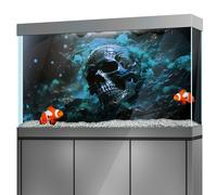 LYYAB Aquarium Background Stickers - Skull, Vines Mystery Self-Adhesive Fish Tank Reptile Terrarium Decor Poster (120 x 60 cm / (47.2 x 23.6 inches))