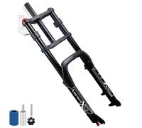 LYYCX AuroraXQ 20 inch 4.0 Fat Tire Electric Bike Air Suspension Fork, 1-1/8" Straight Tube Manual Lockout Mountain Bike Double Shoulder E-bike Front Forks 135mm(Black Fat Tire Fork)