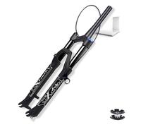 LYYCX AuroraXQ Magnesium Alloy Mountain Bike Front Fork 26 27.5 29 inch Suspension, 140mm Travel Straight/Tapered Disc Brake MTB Air Fork(Tapered Remote,29 inch)