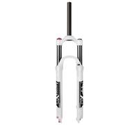 LYYCX AuroraXQ Mountain Bike Air Front Fork 26/27.5/29 Inch, Travel 140mm 1 1/8 White/Black Suspension Forks Rebound Adjust QR 9mm for MTB/AM/XC(Straight Manual Lockout,26 inch)