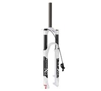LYYCX AuroraXQ Mountain Bike Air Front Fork 26/27.5/29 Inch, Travel 140mm 1 1/8 White/Black Suspension Forks Rebound Adjust QR 9mm for MTB/AM/XC(Straight Remote Lockout,26 inch)