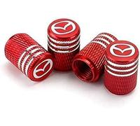 LYYMX 4pcs Car Tyre Valve Caps Cover for Mazda 3 6 MX-5, Car Valve Cap Dust caps for car tyres with Logo Car Tyre Valve Stem Cap Accessories,A Red