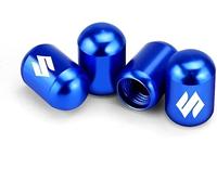 LYYMX 4pcs Car Tyre Valve Caps Cover for Suzuki Swift Sport Jimny Grand Vitara SX4, Car Valve Cap Dust caps for car tyres with Logo Car Tyre Valve Stem Cap Accessories,B Blue