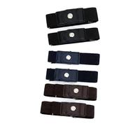 Lyyozwo No Buckle Belt, 3 Pairs Women's Belts, 13.78 x 1.18 inches Invisible Belt Loops Trousers Quick Release Belts for Jeans Dresses Fashion Ladies (Black & Navy Blue & Brown)