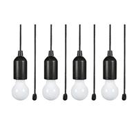 Lyyt Portable Led Pull Light Pack Of 4 With Adjustable Cord 60 Lumens Cool White Battery Powered Indoor & Outdoor