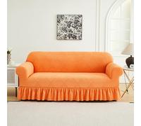 LYZIDEBAE Stretch Sofa Cover Slipcover with Ruffle Skirt, Universal Jacquard Couch Covers High Elastic Arm Chair Couch Washable Furniture Protector for Living Room Lounge Rv,1,1 seater