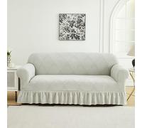 LYZIDEBAE Stretch Sofa Cover Slipcover with Ruffle Skirt, Universal Jacquard Couch Covers High Elastic Arm Chair Couch Washable Furniture Protector for Living Room Lounge Rv,5,1 seater