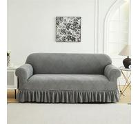 LYZIDEBAE Stretch Sofa Cover Slipcover with Ruffle Skirt, Universal Jacquard Couch Covers High Elastic Arm Chair Couch Washable Furniture Protector for Living Room Lounge Rv,6,1 seater
