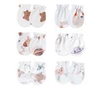 LYZOURBB 6Pairs Newborn Baby Cotton Mittens No Scratch Gloves Mittens