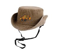 LYZOURBB Baby Boys Girls Bucket Sun Hat Toddler Kids UPF50+ Wide Brim Summer Bucket Hat with Excavators for 2-8Years Khaki