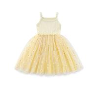LYZOURBB Baby Girl Tulle Dress Infant Toddler Girl Sleeveless Fluffy Princess Dress Daisy Flowers Mini Dress for 0-3 Years Yellow
