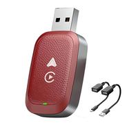 LYZPD Wireless CarPlay Adapter for Skoda Enyaq Electric SUV 2020 2021 2022 2023 2024 2025 2026, Plug & Play Fast Auto-Connect, Upgrade from Wired CarPlay to Wireless 2-in-1 Converter,Retro Red