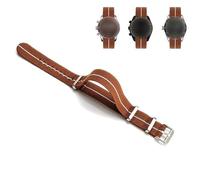 LyzqxHL Smartwatch Bands,Universal Strap,18mm 20mm 22mm Sweat Absort Elasticity Nylon Watchband Military Style Skin Friendly Woven Nylo Watch Strap(Brown white,18mm)