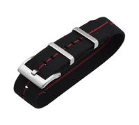 LyzqxHL Smartwatch Bands,Universal Strap,20mm 22mm French Troops Military Parachute Elastic Nylon Watch Straps Replacement Skin Friendly Watch Band Accessories(Black With Red,22mm)