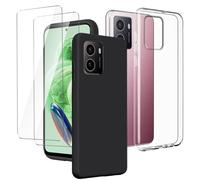 LYZXMY Case Compatible with HMD Pulse Plus/Pro (6.56") Transparent + Black Cover - TPU Silicone Soft Shell With 2 Tempered Glass Screen Protectors