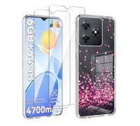 LYZXMY case for Blackview Oscal Flat 2 / Oscal Flat 2C (6.56") transparent mobile phone case + 2 pieces tempered glass protective film, case soft silicone TPU protective cover-WM85