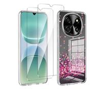 LYZXMY Case for Blackview Oscal Tiger 8 (6.52") Transparent Mobile Phone Case + 2 Pieces Tempered Glass Protective Film,Soft Silicone TPU Protective Cover-WM85