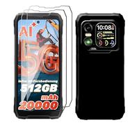 LYZXMY Case for Blackview Xplore 1(6.78") Black Mobile Phone Case + 2PCS Tempered Glass Protective Film, Soft Silicone TPU Protective Cover