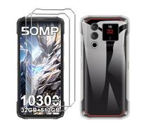 LYZXMY Case for DOOGEE Blade 20 Ultra(6.6") Transparent Mobile Phone Case + 2PCS Tempered Glass Protective Film, Soft Silicone TPU Protective Cover