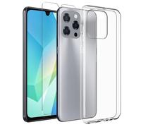 LYZXMY Case for Doogee Note 58 + 1 x Tempered Film Glass Screen Protector - Transparent Silicone Soft TPU Cover Shell for Doogee Note 58 (6.75")