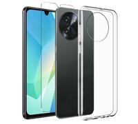 LYZXMY Case for Doogee Note 59 + 1 x Tempered Film Glass Screen Protector - Transparent Silicone Soft TPU Cover Shell for Doogee Note 59 (6.75")