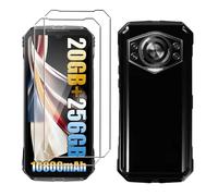 LYZXMY Case for Doogee S Cyber (6.58") Black Mobile Phone Soft Silicone TPU Protective Cover + 2 Pieces Tempered Glass Film
