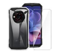 LYZXMY Case for Doogee S118 Pro + Tempered Film Glass Screen Protector - Transparent Silicone Soft TPU Cover Shell for Doogee S118 Pro (6.58")