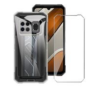 LYZXMY Case for Doogee S200 Max + 1 x Tempered Film Glass Screen Protector - Transparent Silicone Soft TPU Cover