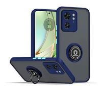 LYZXMY Case for Motorola Edge 40 Royal blue with Ring Stand Case,PC+TPU Shockproof Anti-Scratch Phone Case Cover