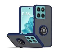 LYZXMY Case for Motorola Edge 60 Fusion Royal blue with Ring Stand Case,PC+TPU Shockproof Anti-Scratch Phone Cover